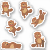 Cute Beaver Stickers (Voorkant)