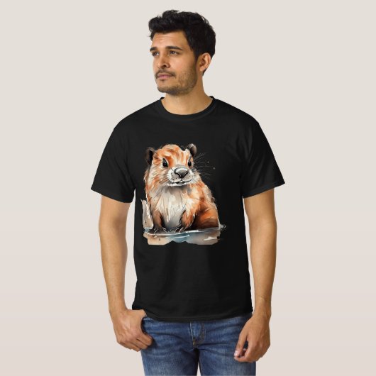Cute Beaver T-shirt (Voorkant volledig)