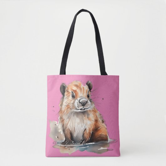 Cute Beaver Tote Bag (Voorkant)