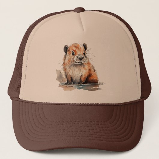 Cute Beaver Trucker Pet (Voorkant)