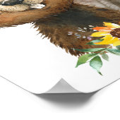 Cute Beaver Woodland Animal Nursery | Wandafdrukke Poster (Hoek)