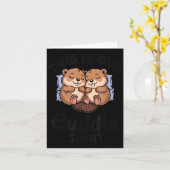 Cute Beavers Holding Hands This Is Our Cuddle  Kaart (Gele Bloem)