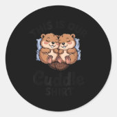 Cute Beavers Holding Hands This Is Our Cuddle  Ronde Sticker (Voorkant)