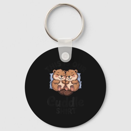 Cute Beavers Holding Hands This Is Our Cuddle Sleutelhanger (Voorkant)