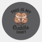 Cute Beavers This Is My Cuddle  Ronde Sticker (Voorkant)