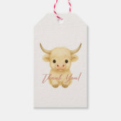 Cute bedank-cadeaubijlage met Highland-kalf Cadeaulabel (Voorkant)