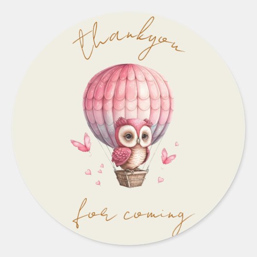 Cute Bedankt Klassieke Ronde Sticker (Voorkant)