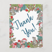 Cute Bedankt Mice Mouse Woodland Foliage Briefkaart (Voorkant)