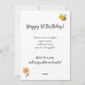 Cute bee 1st Birthday Kaart (Achterkant)