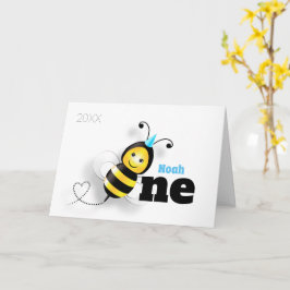 Cute bee 1st Birthday Kaart
