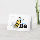 Cute bee 1st Birthday Kaart (Voorkant)