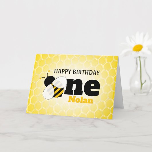 Cute bee 1st Birthday Kaart (Kleine Plant)