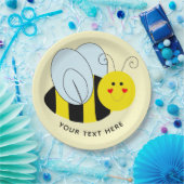 Cute Bee Add Text | Geel Papieren Bordje (Feest)