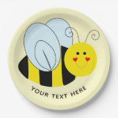 Cute Bee Add Text | Geel Papieren Bordje (Voorkant)