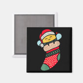 Cute Bee Baby Bumblebee In Christmas Sock Xmas Paj Magneet (Voorkant / Achterkant)