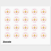 Cute Bee Baby shower Dank je wel. Ronde Sticker (Vel)