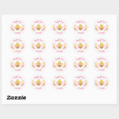 Cute Bee Baby shower Dank je wel. Ronde Sticker (Vel)