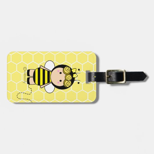 Cute Bee Bagagelabel (Voorkant horizontaal)