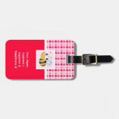 Cute Bee Bagagelabel (Voorkant horizontaal)