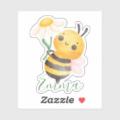 Cute Bee & Bloem Voor Haar Voor Kinderen Modern Sticker (Vel)