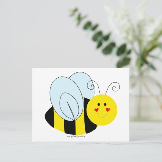 Cute Bee Briefkaart (Staand voorkant)
