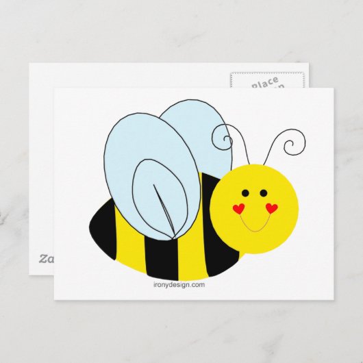 Cute Bee Briefkaart (Voorkant / Achterkant)
