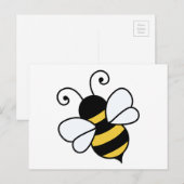 Cute bee briefkaart (Voorkant / Achterkant)