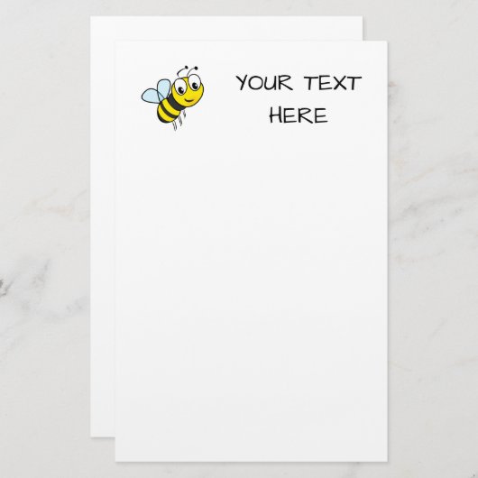 Cute Bee Briefpapier (Voorkant / Achterkant)