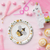 Cute bee Bumblebee Baby shower Papieren Bordje (Feest)