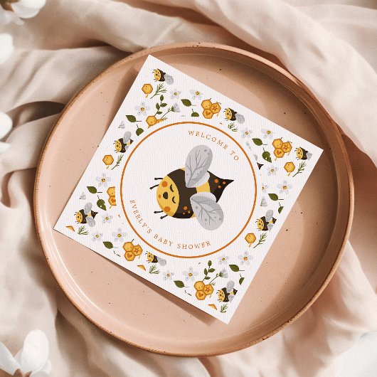 Cute bee Bumblebee Baby shower Servet