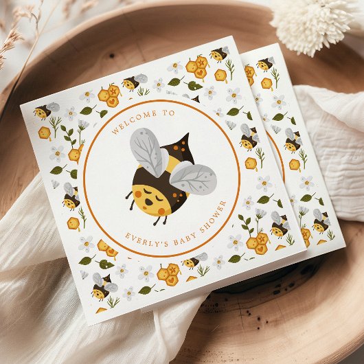 Cute bee Bumblebee Baby shower Servet