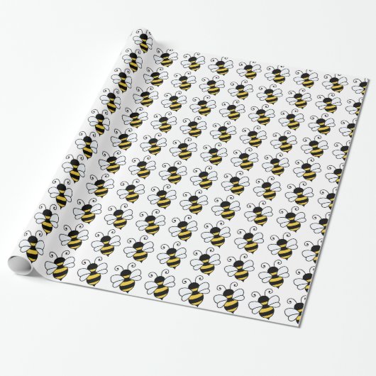 Cute bee cadeaupapier (Uitgerold)