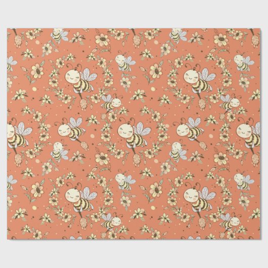 Cute Bee Cadeaupapier (Vlak)