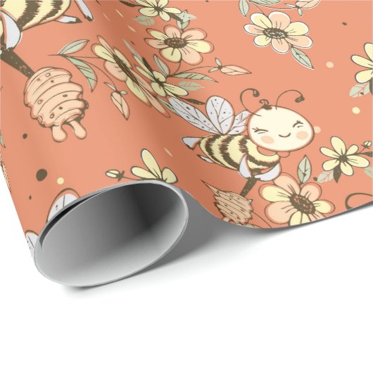 Cute Bee Cadeaupapier (Rol Hoek)