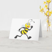 Cute Bee Cartoon die het looploopende Shirt van he Kaart (Gele Bloem)