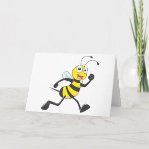 Cute Bee Cartoon die het looploopende Shirt van he Kaart