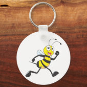 Cute Bee Cartoon die het looploopende Shirt van he Sleutelhanger (Voorkant)