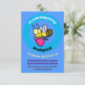 Cute bee cartoon kaart (Staand voorkant)