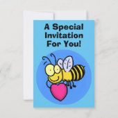 Cute bee cartoon kaart (Achterkant)