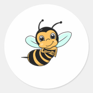 Cute Bee Cartoon Ronde Sticker