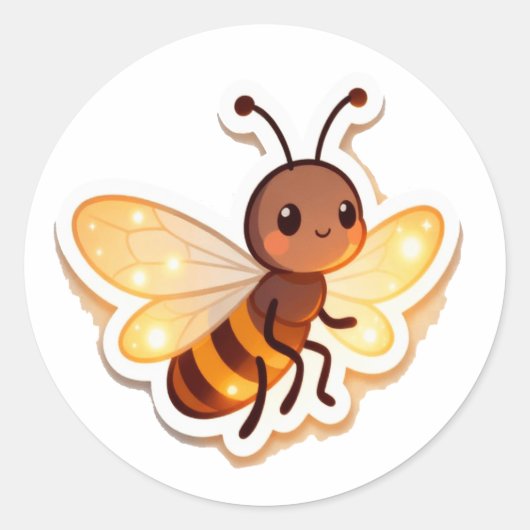 Cute Bee Cartoon Sticker (Voorkant)