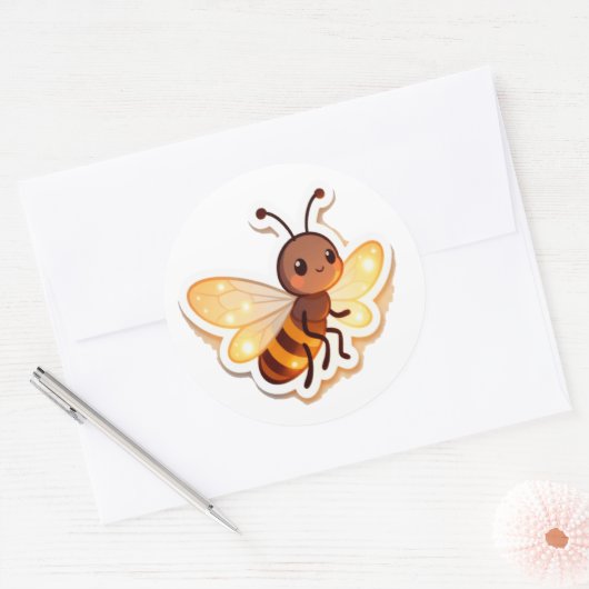 Cute Bee Cartoon Sticker (Envelop)