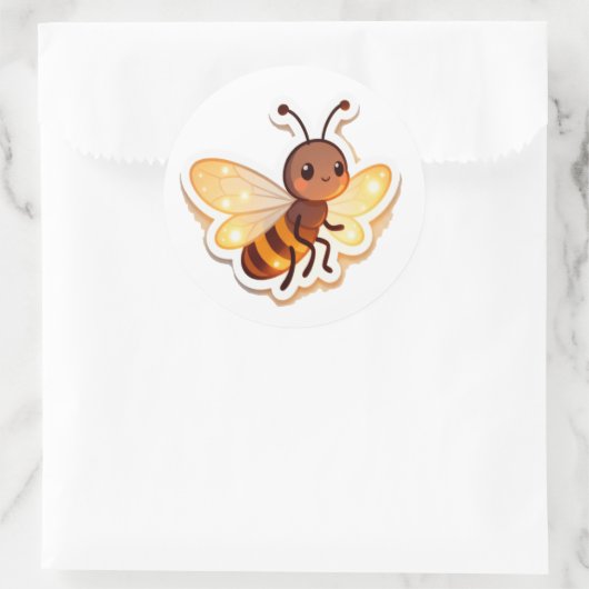 Cute Bee Cartoon Sticker (Tas)