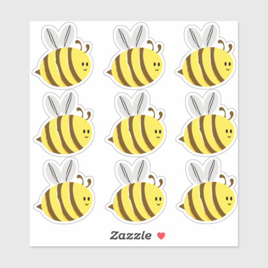 Cute bee cartoon style multi pack sticker (Vel)