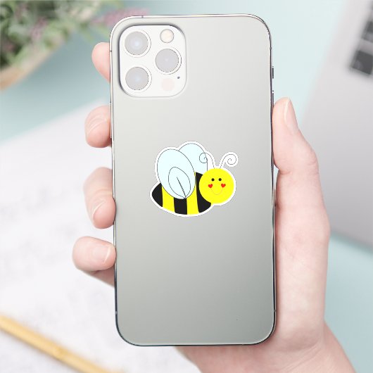 Cute bee Contour Cut Sticker (Telefoon)