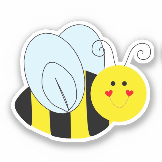 Cute bee Contour Cut Sticker (Voorkant)