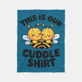 Cute Bee Couple Cuddle Funny Romantic  Fleece Deken (Voorkant)