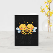 Cute Bee Couple Cuddle Funny Romantic  Kaart (Gele Bloem)