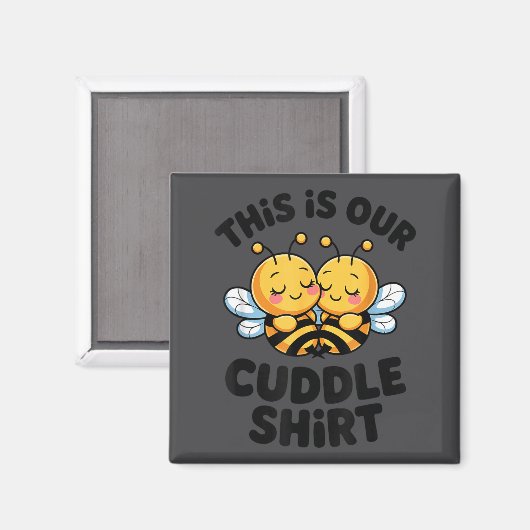 Cute Bee Couple Cuddle Funny Romantic  Magneet (Voorkant / Achterkant)