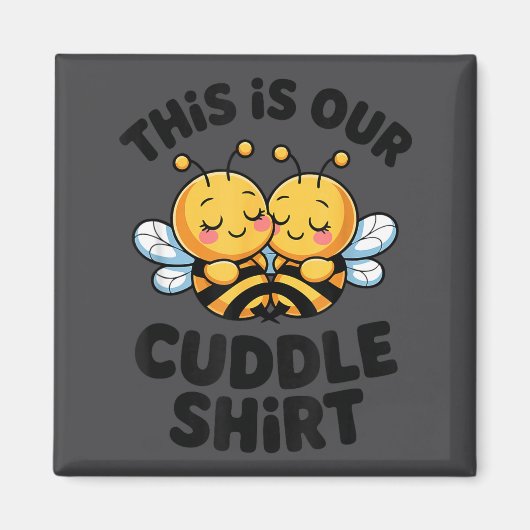 Cute Bee Couple Cuddle Funny Romantic  Magneet (Voorkant)
